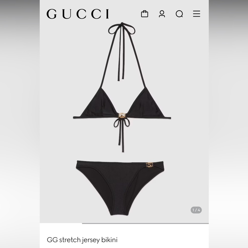 Authentic Gucci GG Stretch Jersey Bikini sz Large
